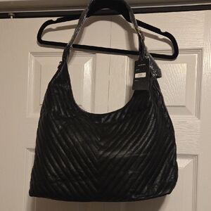 Chic Black Quilted Hobo Bag